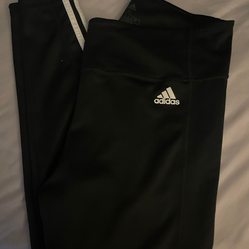 Adidas Black Leggings with White Logo